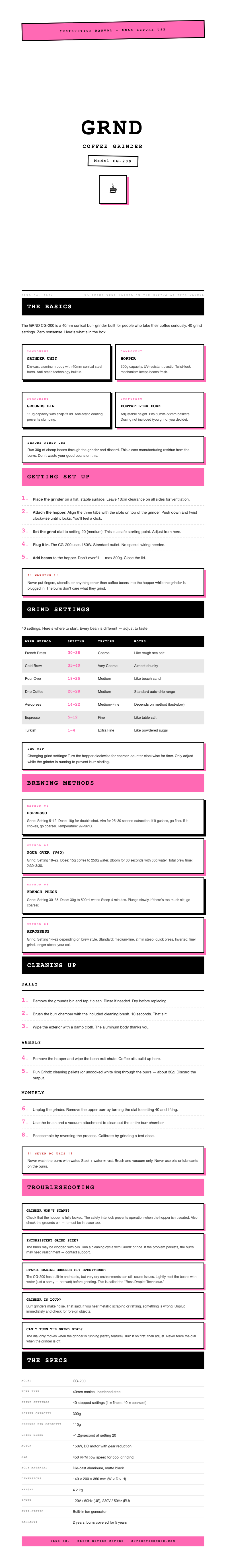 Neo brutalist instruction manual